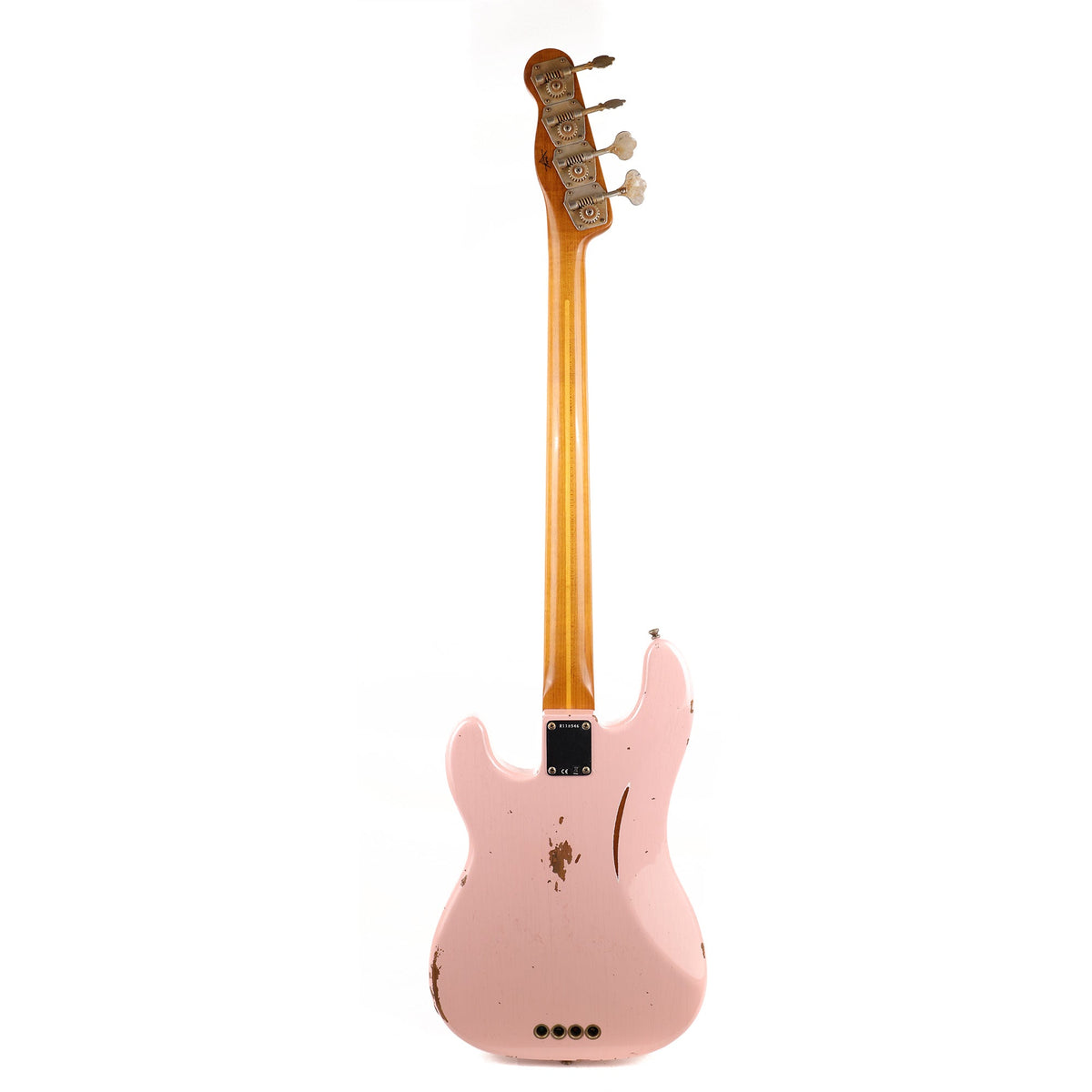 Fender Custom 1955 Precision Bass Relic Electric Bass Guitar Shell Pink — 3