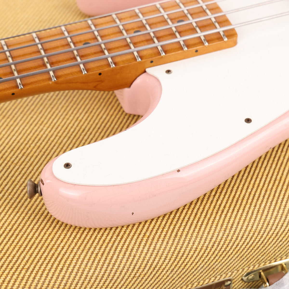 Fender Custom 1955 Precision Bass Relic Electric Bass Guitar Shell Pink — 7