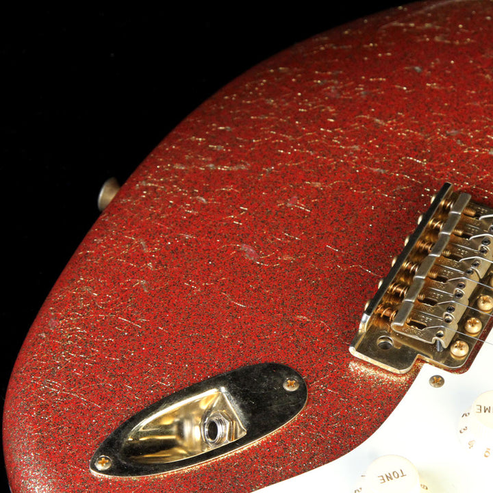 Fender Custom Shop 1957 Stratocaster Heavy Relic Gold Sparkle over Red Base