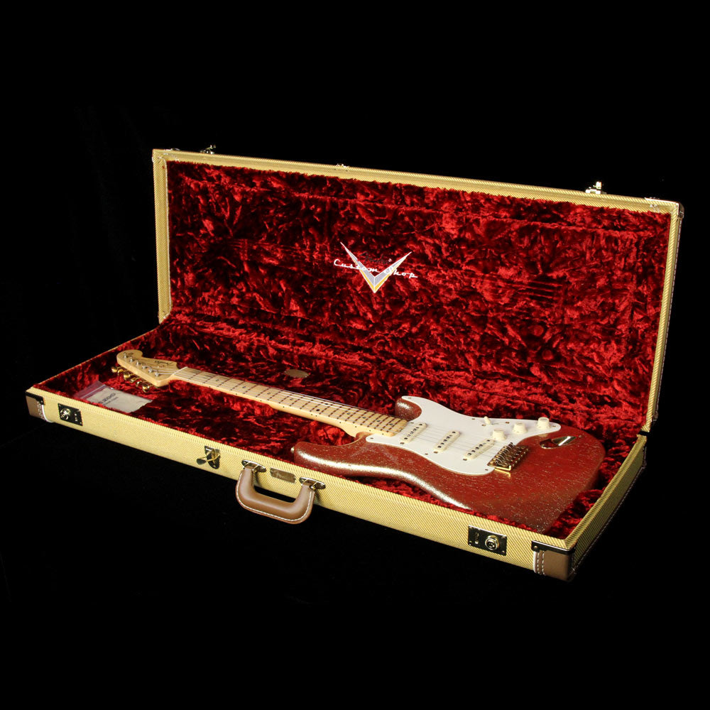 Fender Custom Shop 1957 Stratocaster Heavy Relic Gold Sparkle over Red Base — 7