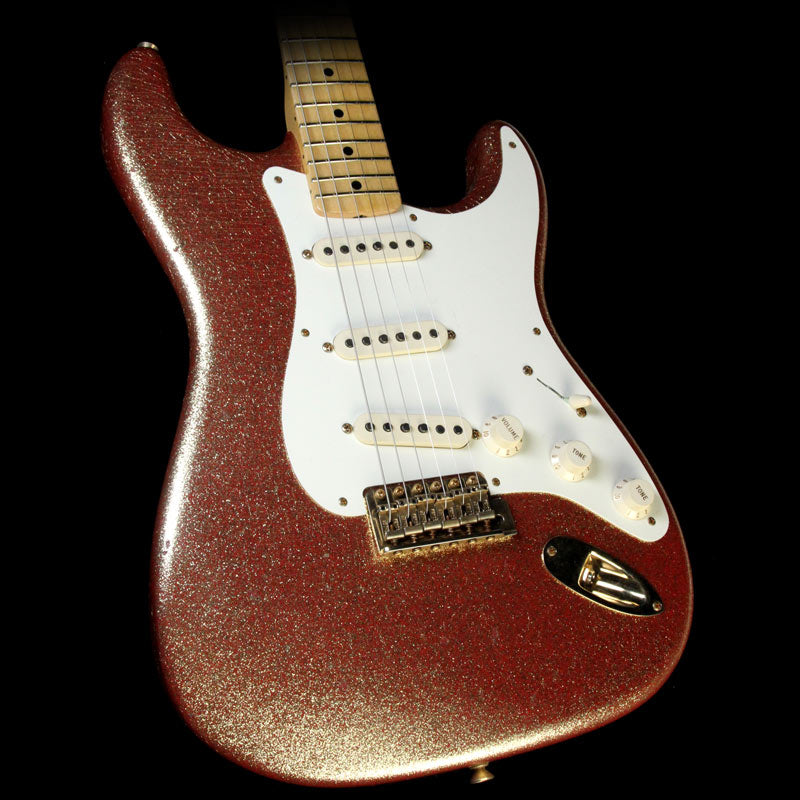 Fender Custom Shop 1957 Stratocaster Heavy Relic Gold Sparkle over Red Base — 1