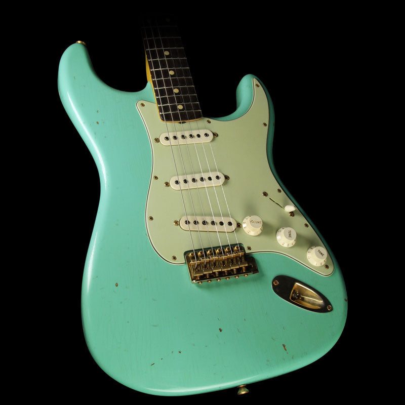 Fender Custom Shop 63 Stratocaster Journeyman Relic Electric Guitar Faded Foam Green — 1
