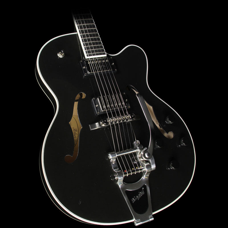 Used Hofner Thin President Semi-Hollow Electric Guitar Black — 1