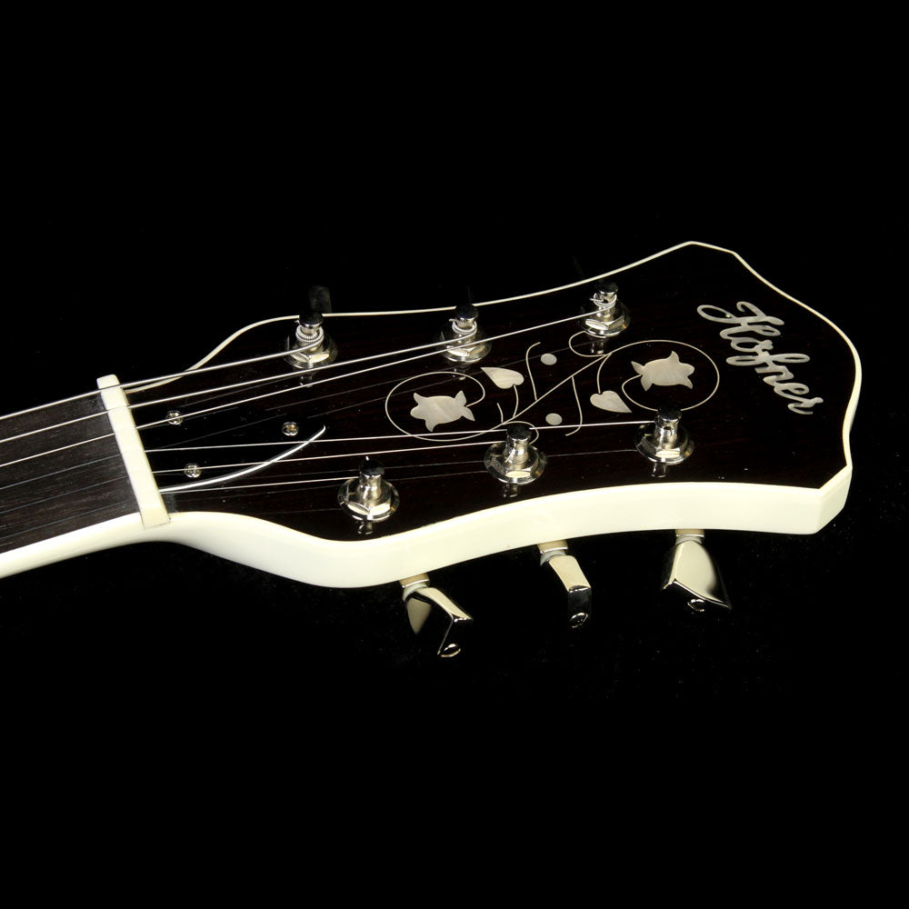 Used Hofner Thin President Semi-Hollow Electric Guitar Ivory — 4