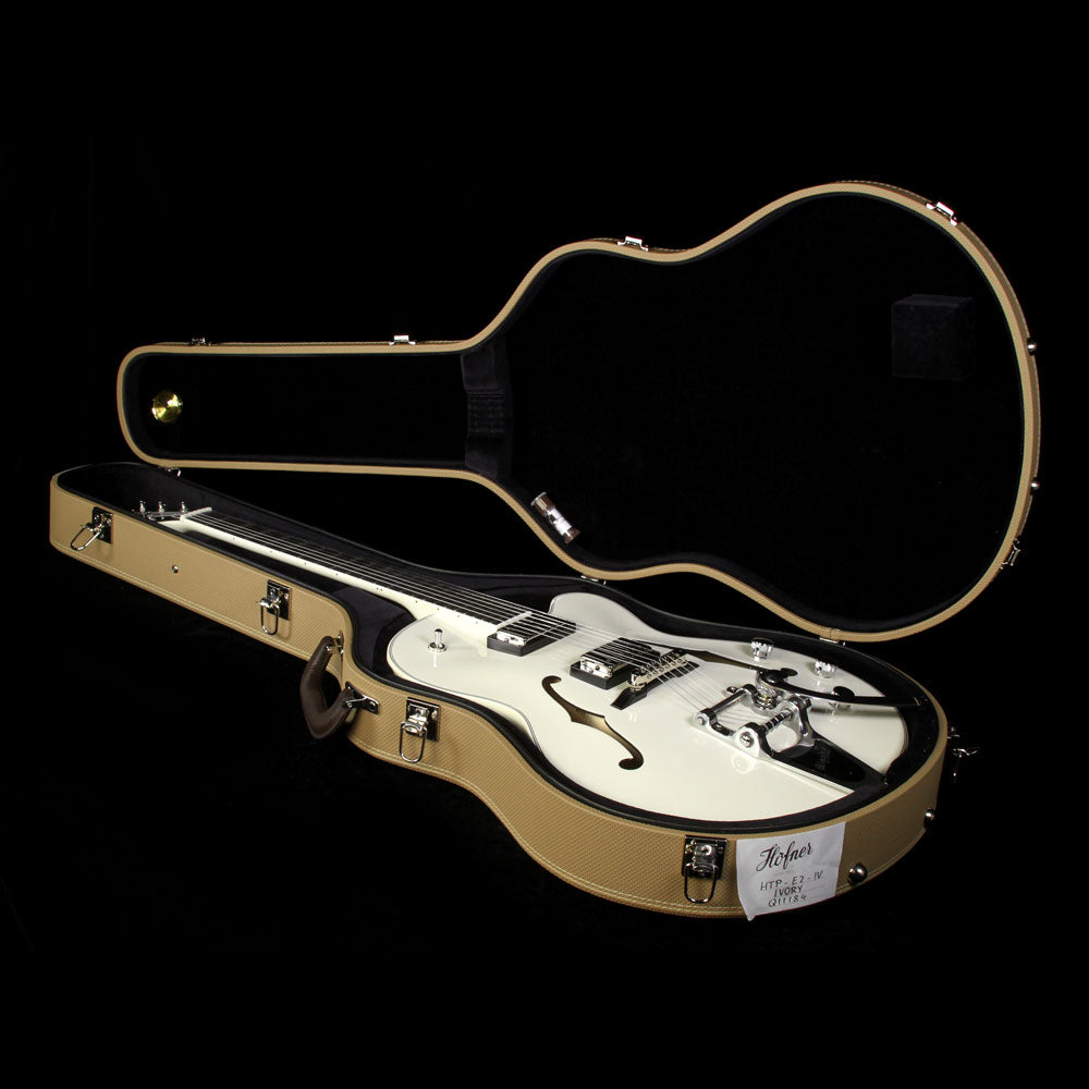 Used Hofner Thin President Semi-Hollow Electric Guitar Ivory — 8