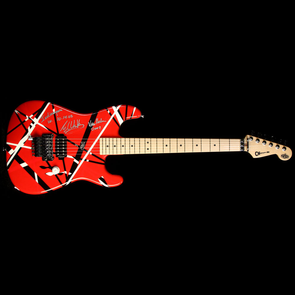 Used 2007 Charvel EVH Art Series Eddie Van Halen Owned & Signed Tour Electric Guitar Red, White & Black — 2