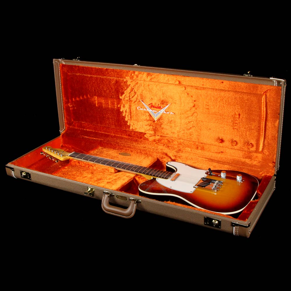 Fender Custom Shop '63 Custom Telecaster Relic Electric Guitar Chocolate 3-Tone Sunburst — 9