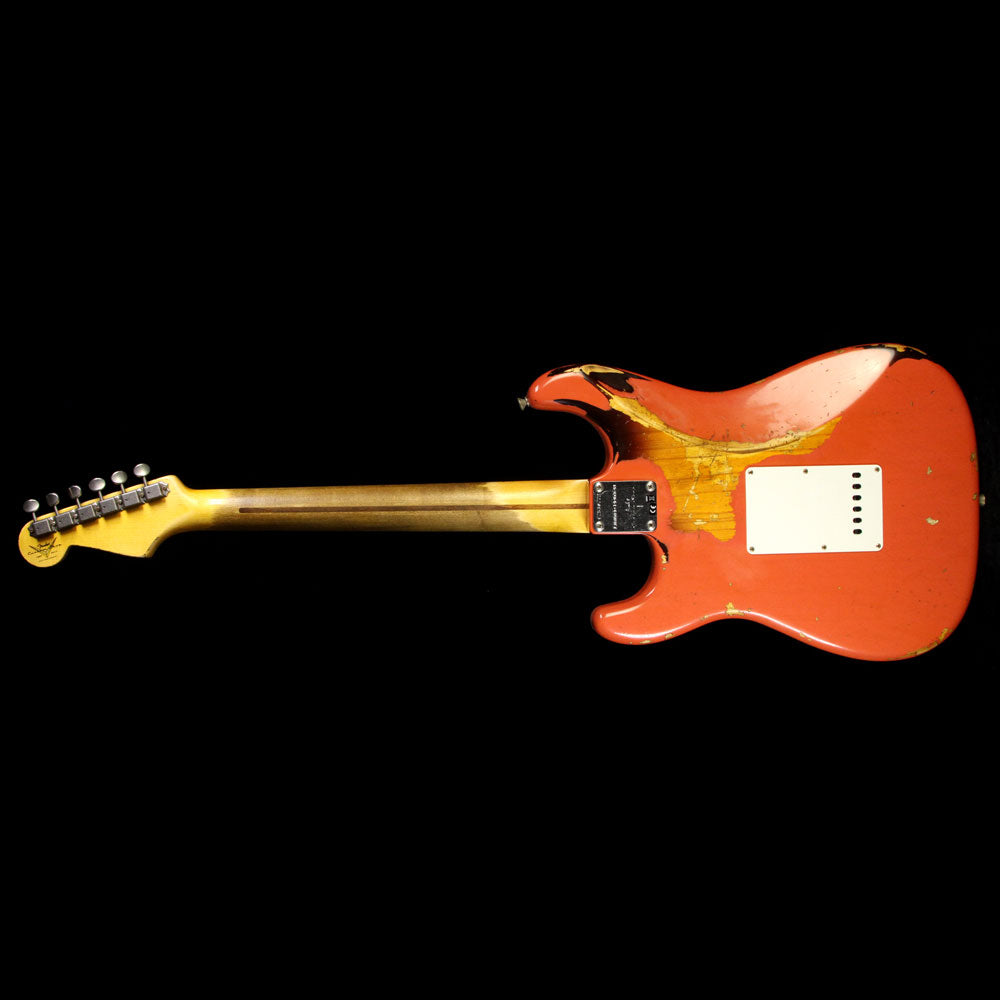 Fender Custom 2017 Time Machine Series '55 Stratocaster Relic Electric Guitar Aged Coral Pink over Chocolate 2-Tone Sunburst — 3