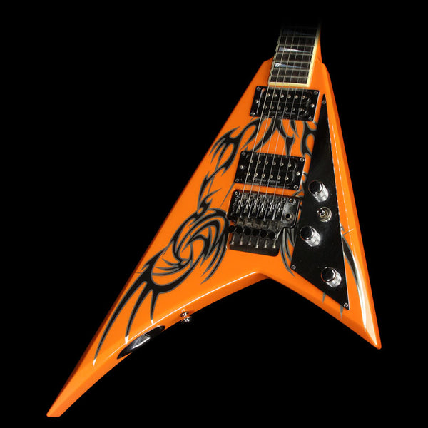 Used Jackson Custom Shop Rhoads V Electric Guitar Orange Tribal