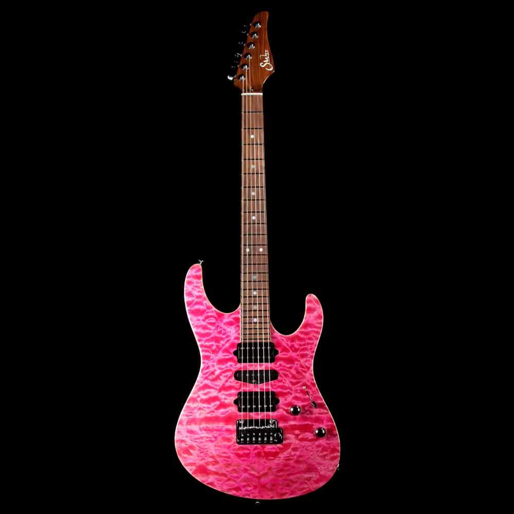 Suhr Modern Carve Top Set Neck Magenta Pink Stain — 2