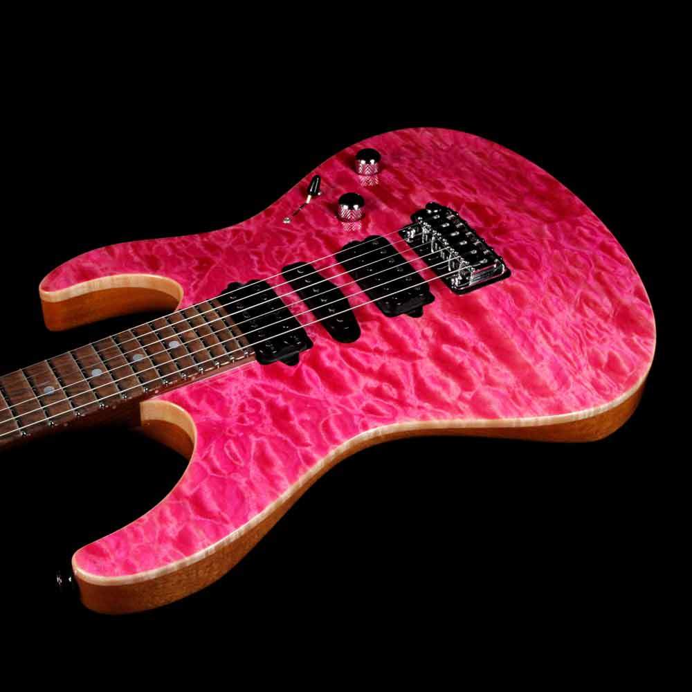 Suhr Modern Carve Top Set Neck Magenta Pink Stain — 7