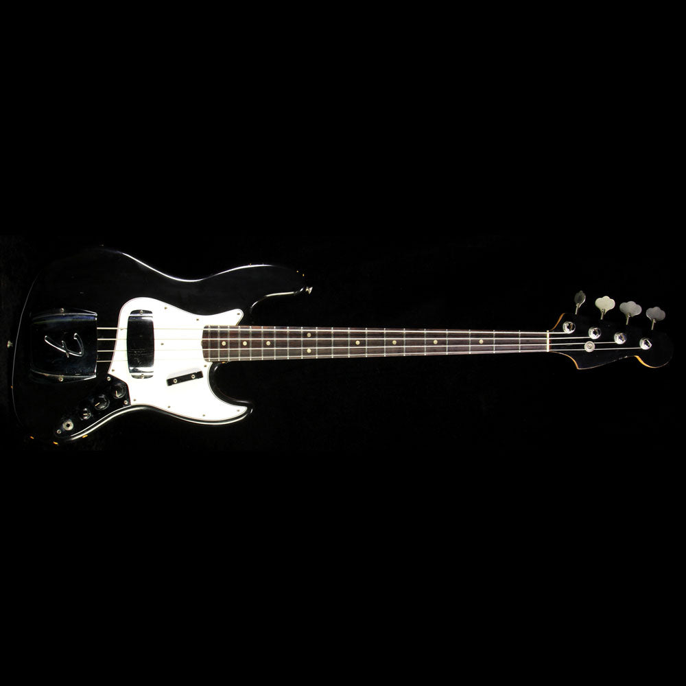 Used 1965 Fender Jazz Bass Electric Bass Guitar Refinished Black — 2