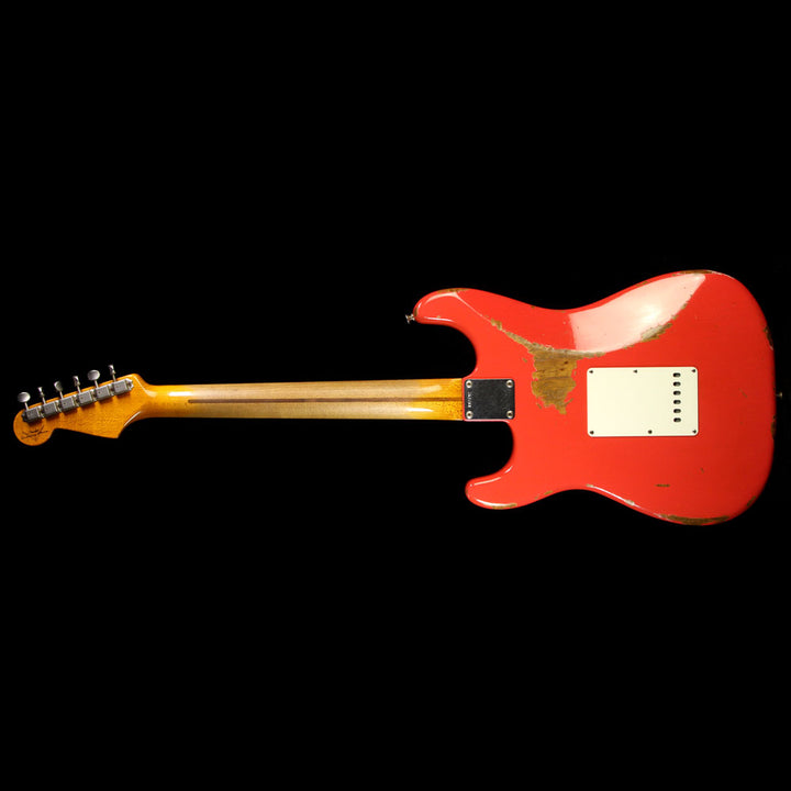 Used 2015 Fender Custom Shop '59 Roasted Ash Stratocaster Heavy Relic Electric Guitar Fiesta Red