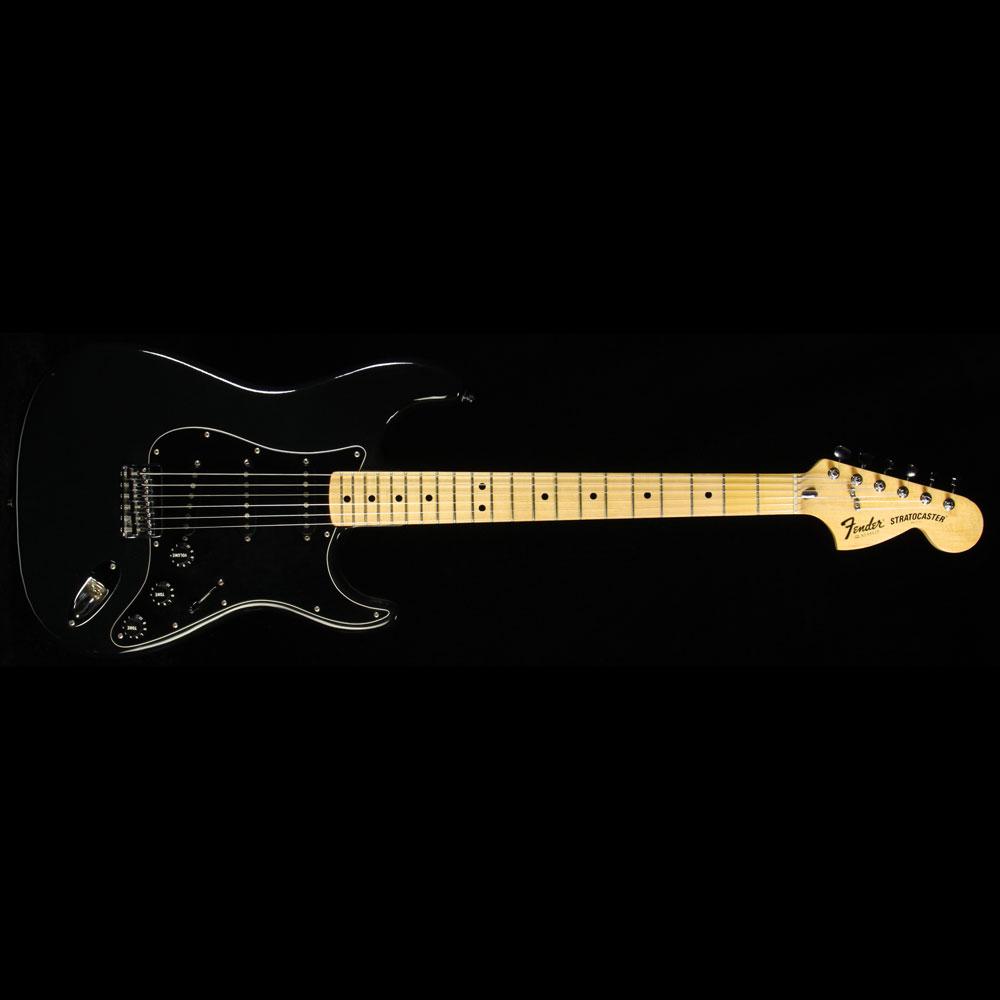 Used 1976 Fender Stratocaster Hardtail Electric Guitar Black — 2