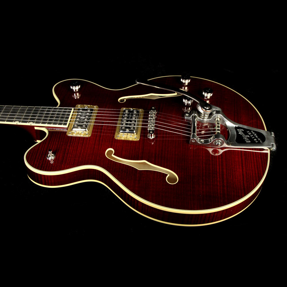 Used Gretsch G6609TFM-DCH Players Edition Broadkaster Electric Guitar with Bigsby Dark Cherry — 5