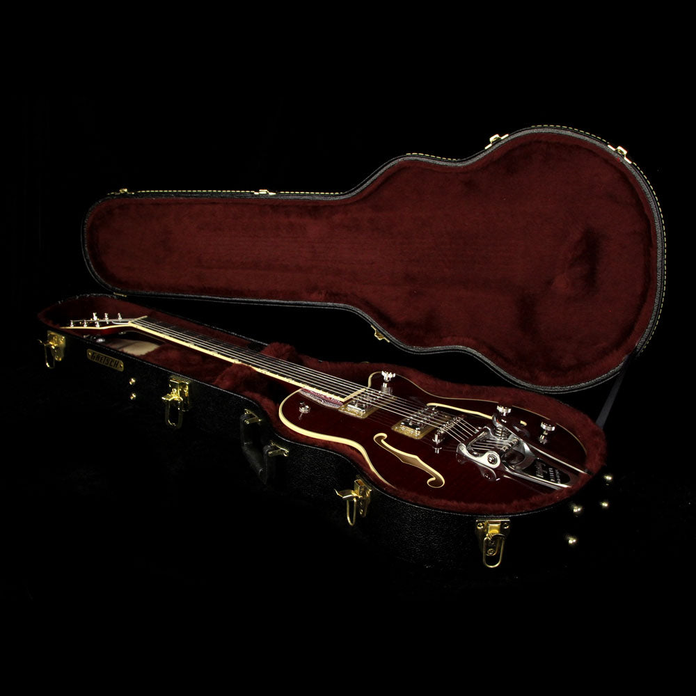 Used Gretsch G6659TFM-DCH Players Edition Broadkaster Jr. Electric Guitar with Bigsby Dark Cherry Stain — 8