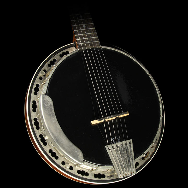 Used Deering 6 String Banjo Black Skin Natural Back