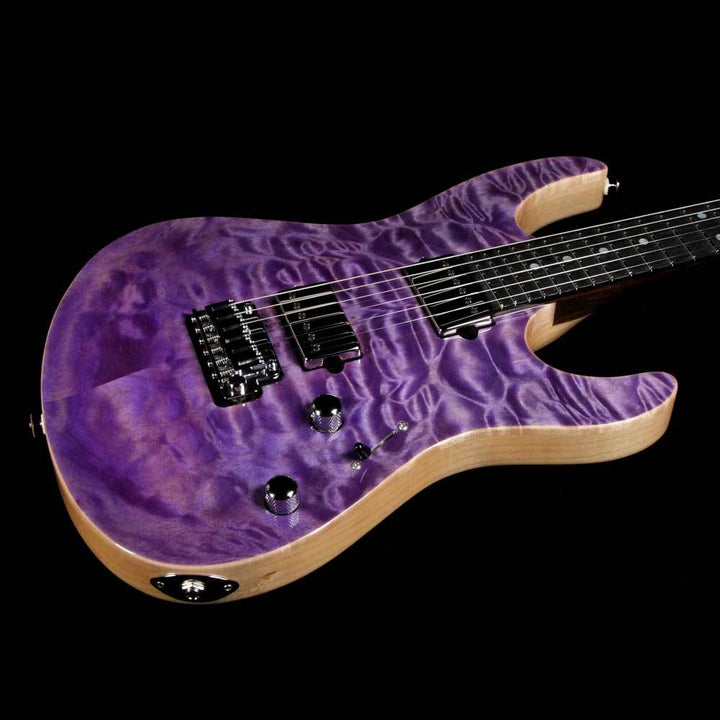 Suhr Modern Carve Top Set Neck Transparent Purple