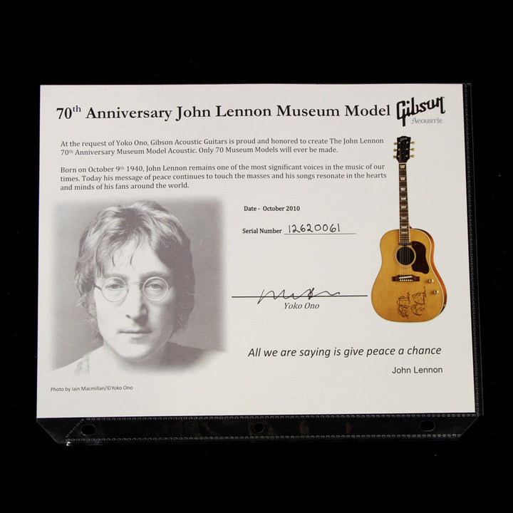 Used  2010 Gibson John Lennon 70th Anniversary Museum J160e Acoustic-Electric Guitar Natural