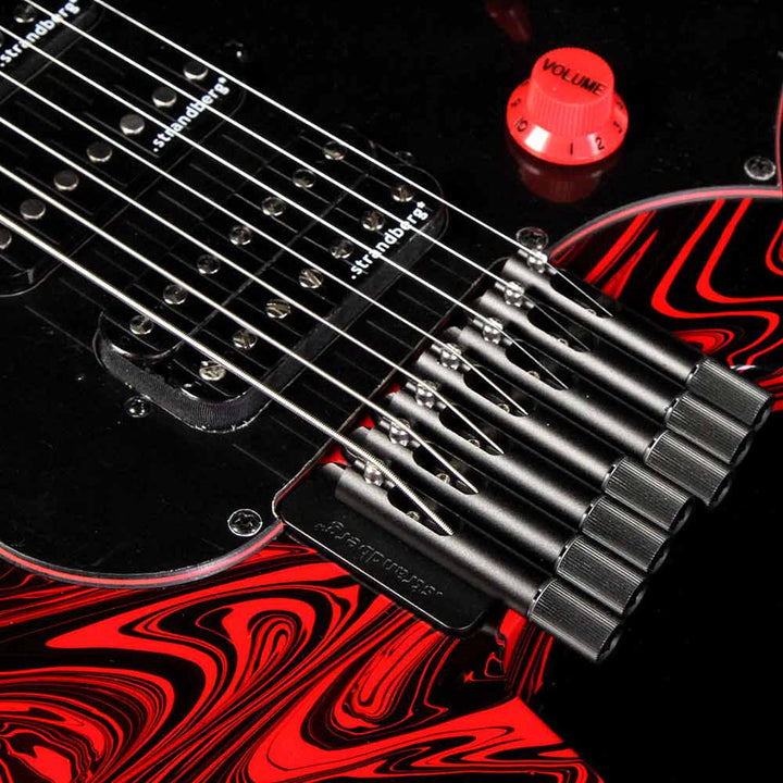 Strandberg Singularity Per Nilsson Signature Model Standard Frets Electric Guitar Black and Red Swirl