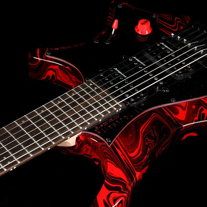 Strandberg Singularity Per Nilsson Signature Model Standard Frets Electric Guitar Black and Red Swirl
