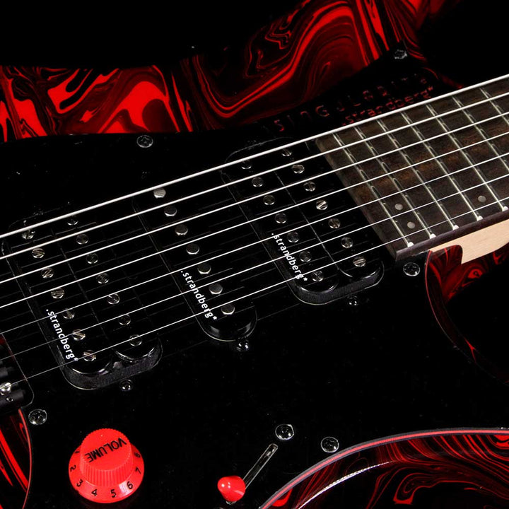 Strandberg Singularity Per Nilsson Signature Model Standard Frets Electric Guitar Black and Red Swirl