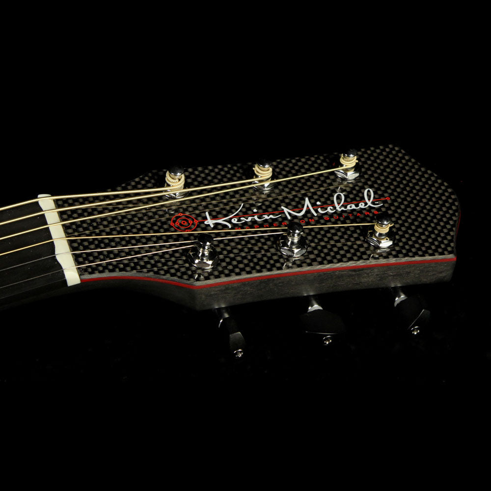 Used 2016 Kevin Michael Touring Carbon Fiber Acoustic Guitar Red Binding — 4