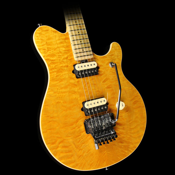 Used 1995 Ernie Ball Music Man Eddie Van Halen Signature Electric Guitar Transparent Amber Quilt
