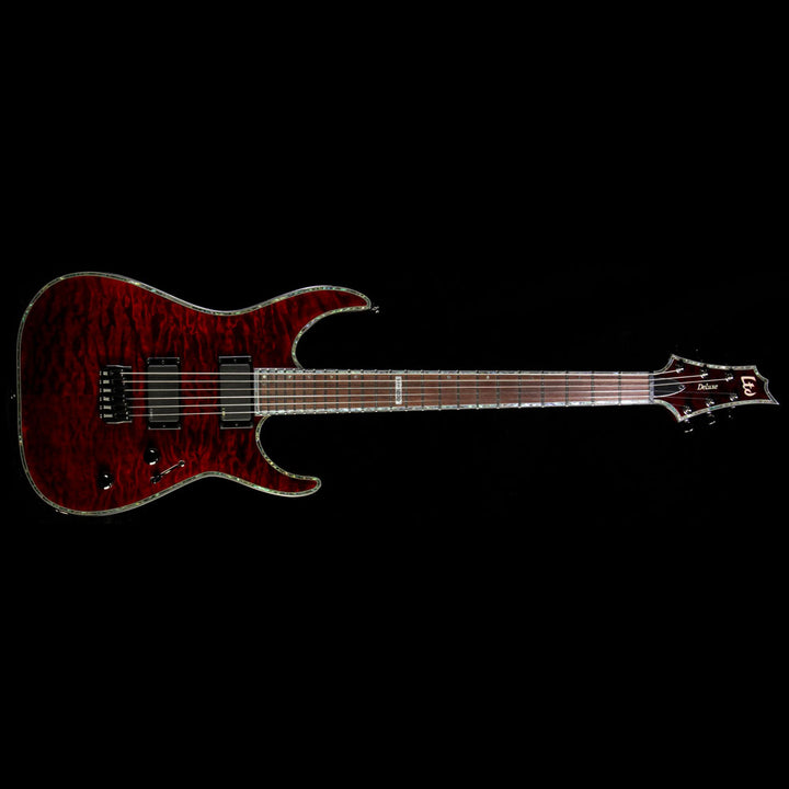 Used ESP LTD H-1000 QM Electric Guitar See-Thru Black Cherry
