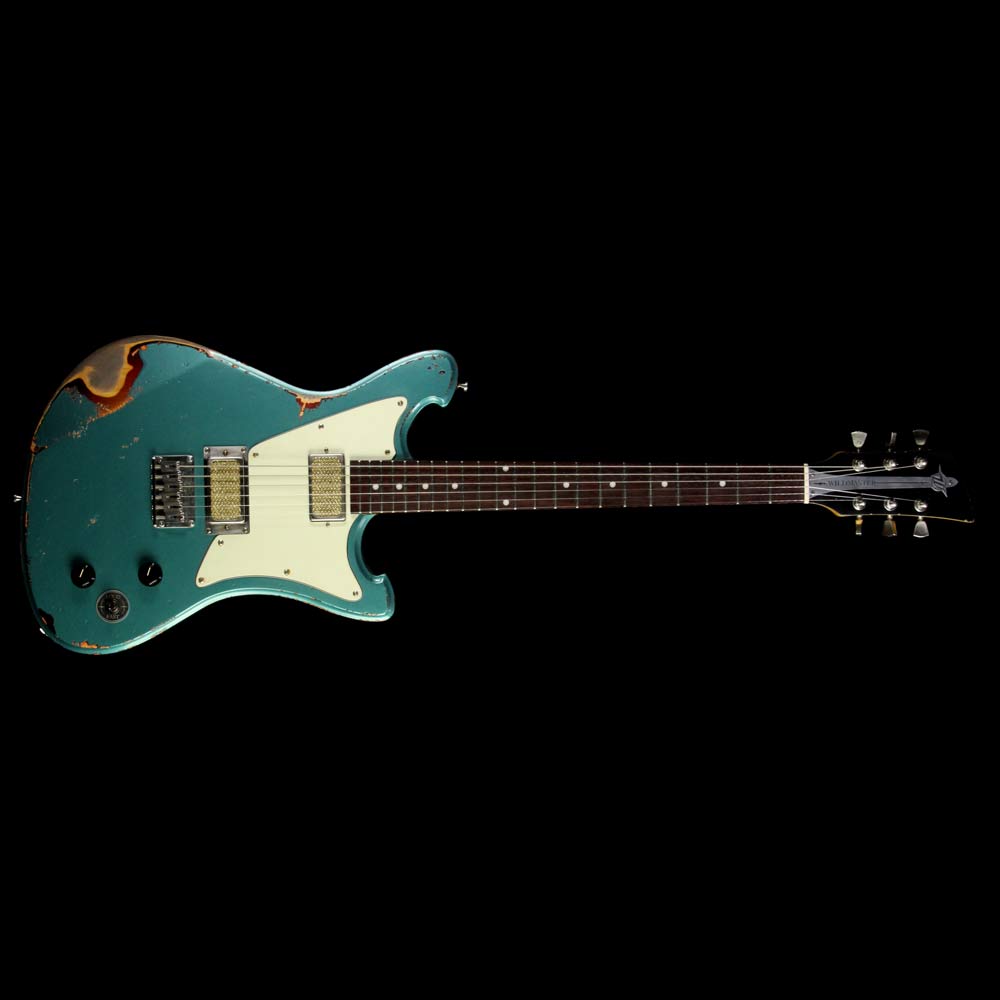 Wild Custom Guitars Wildmaster Electric Guitar Relic Teal Green over Sunburst — 2