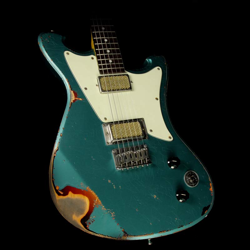 Wild Custom Guitars Wildmaster Electric Guitar Relic Teal Green over Sunburst — 1