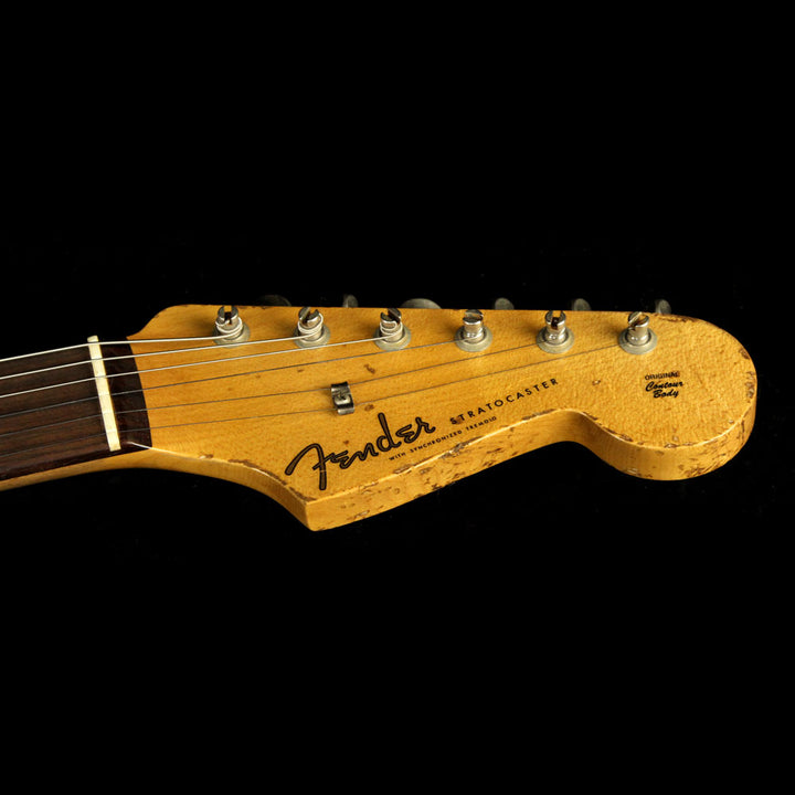 Used 2015 Fender Custom '60 Stratocaster Heavy Relic Electric Guitar Olympic White over Paisley