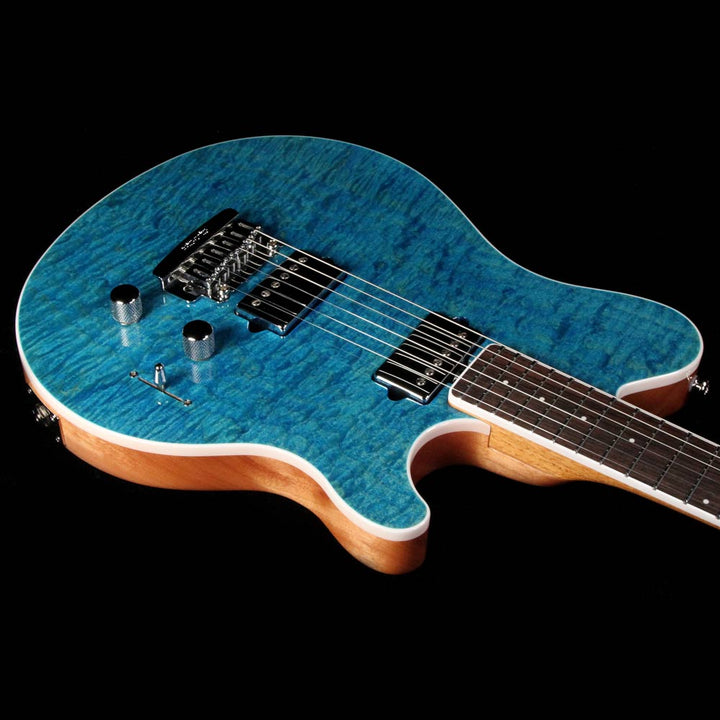 Ernie Ball Music Man BFR Axis Super Sport Tremolo Electric Guitar Aqua Blue Quilt Top