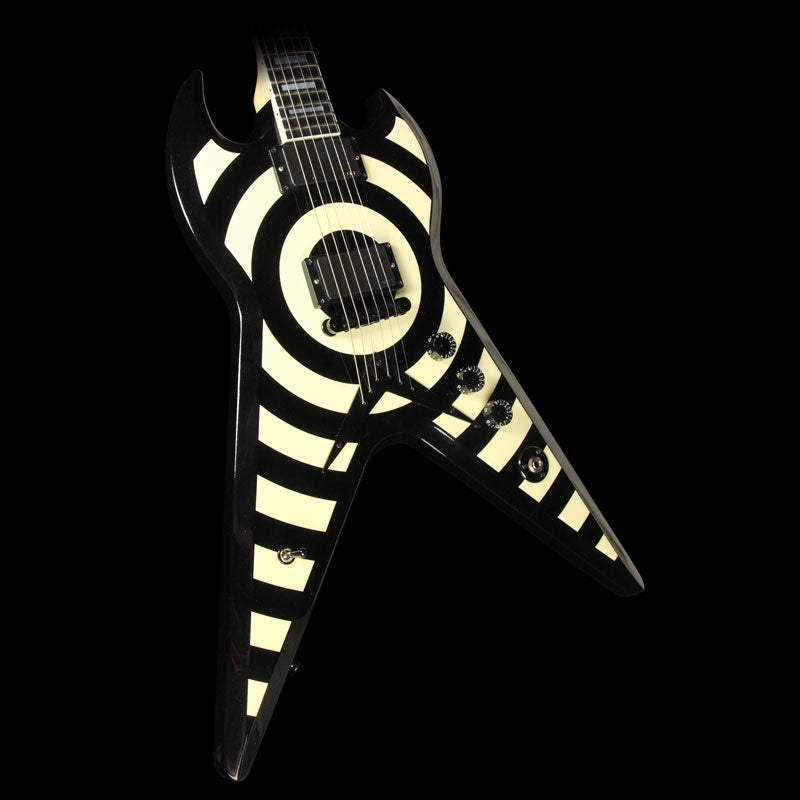 Used 2008 Gibson Custom Limited Zakk Wylde ZV Electric Guitar Black/White Bullseye & Autographed — 1