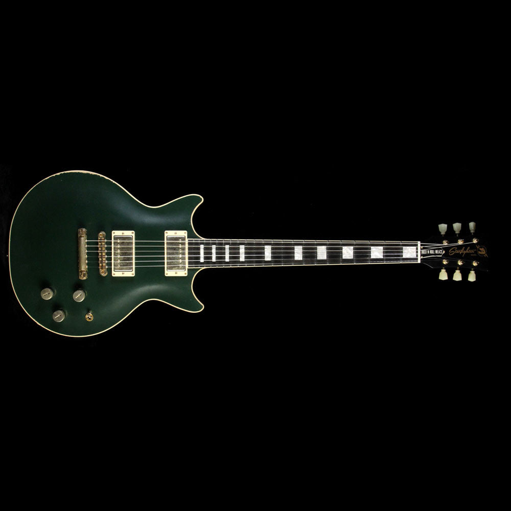 Rock N Roll Relics Starfighter Carve Top Electric Guitar Medium Aged Cadillac Green — 2