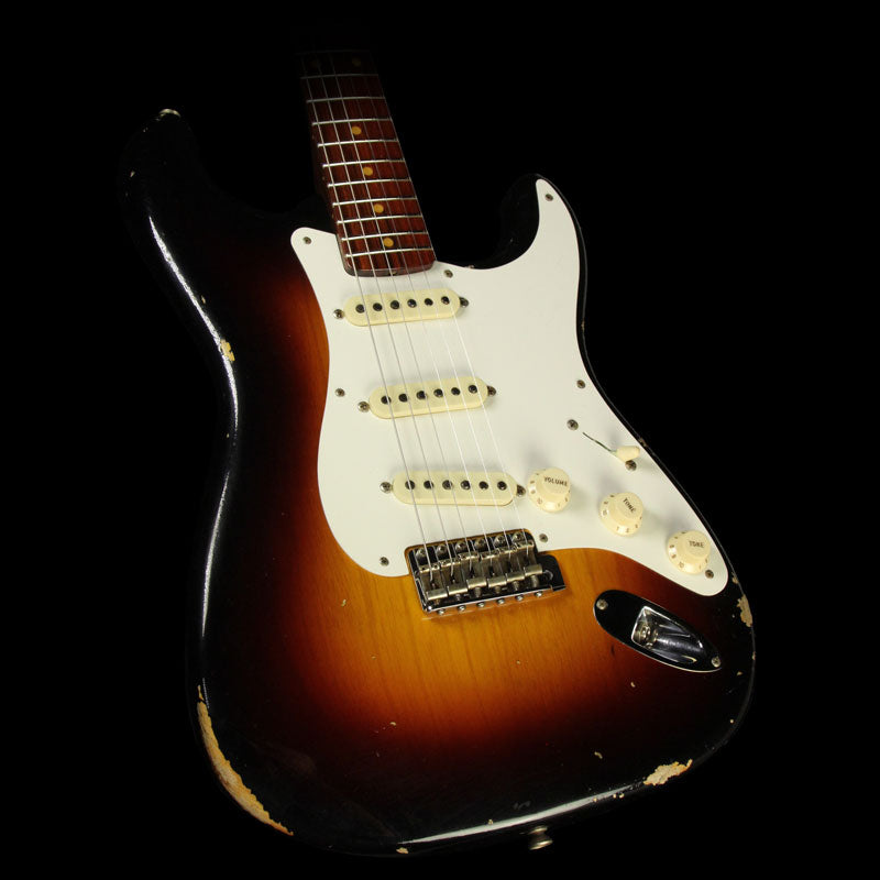 Fender Custom Shop 2017 NAMM Limited Dual Mag Stratocaster Relic Electric Guitar Wide Fade 3-Tone Sunburst — 1
