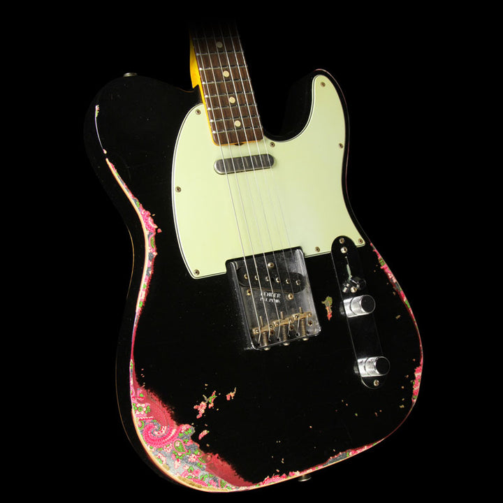 Used 2016 Fender Custom Shop '60s Telecaster Heavy Relic Electric Guitar Black over Paisley