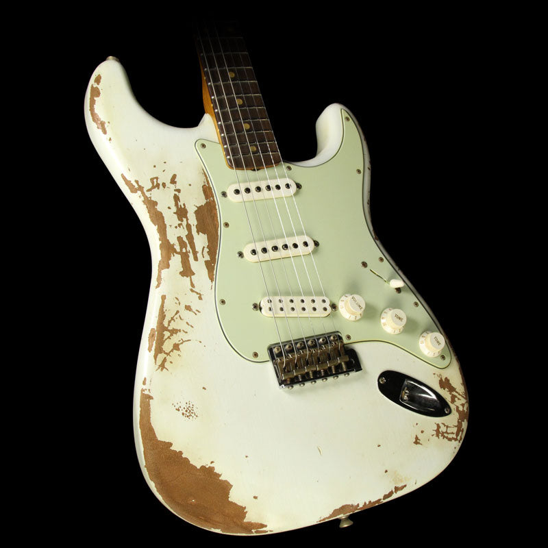 Used Fender Custom Shop '60s Stratocaster Heavy Relic Roasted Mahogany Electric Guitar Olympic White — 1