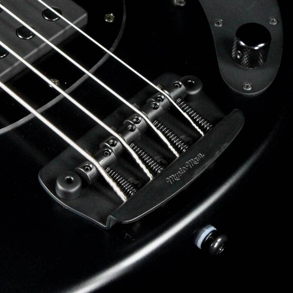 Ernie Ball Music Man StingRay Neck Through Electric Bass Guitar HH Stealth Black — 6