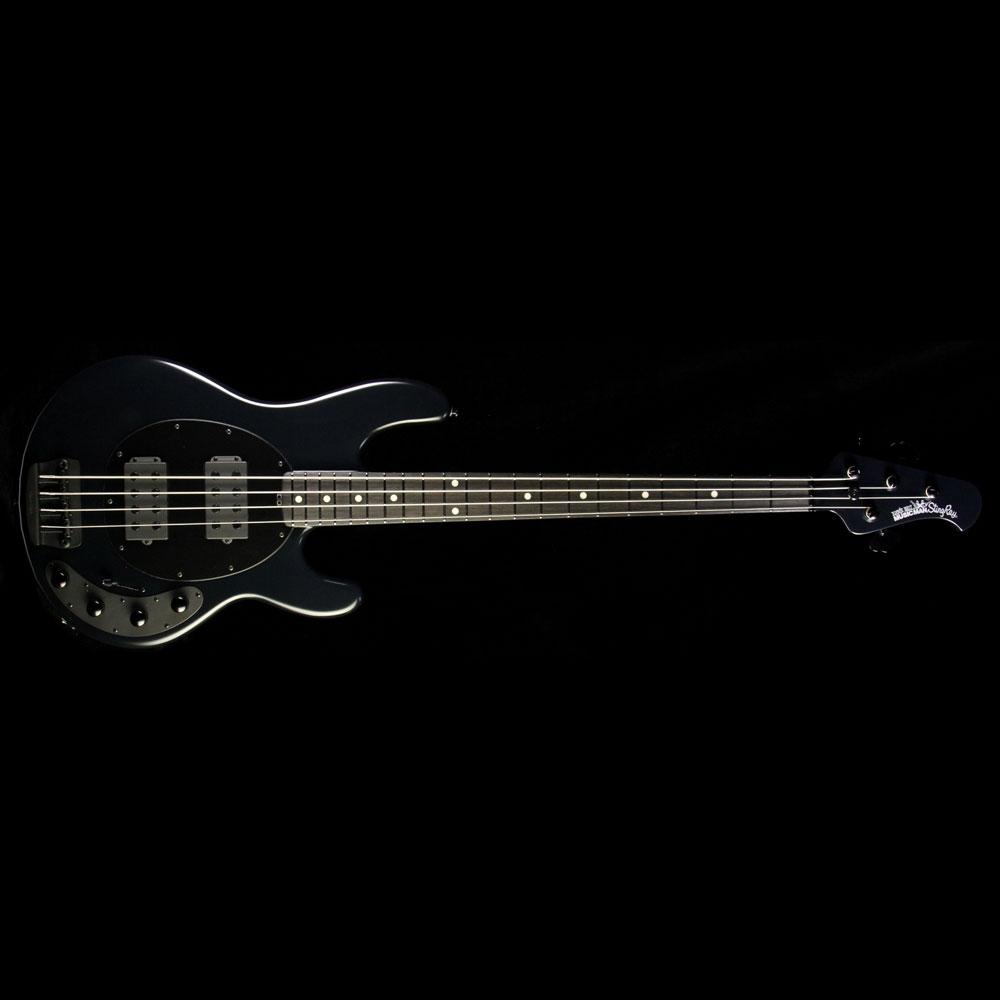 Ernie Ball Music Man StingRay Neck Through Electric Bass Guitar HH Stealth Black — 2