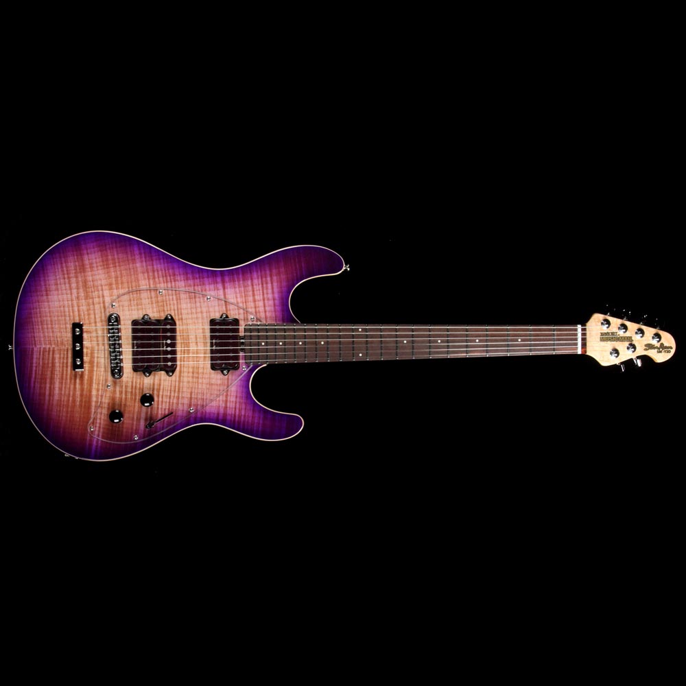 Ernie Ball Music Man Steve Morse Y2D Signature Flame Top Purple Sunset — 2