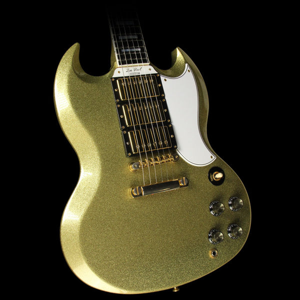 Used 2008 Gibson Custom Shop SG Custom Electric Guitar Gold Sparkle