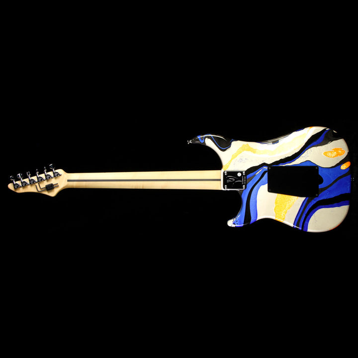 Vigier Excalibur Original HSS Electric Guitar Rock Art Blue/White/Orange Swirl