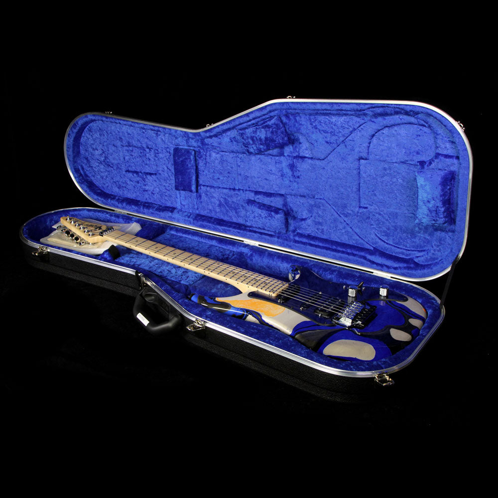 Vigier Excalibur Original HSS Electric Guitar Rock Art Blue/White/Orange Swirl — 5