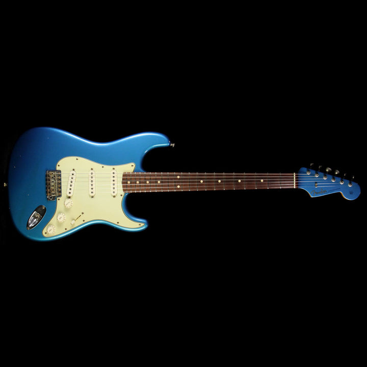 Used 2004 Fender Custom Shop '60 Stratocaster Relic Electric Guitar Metallic Blue with Matching Headstock