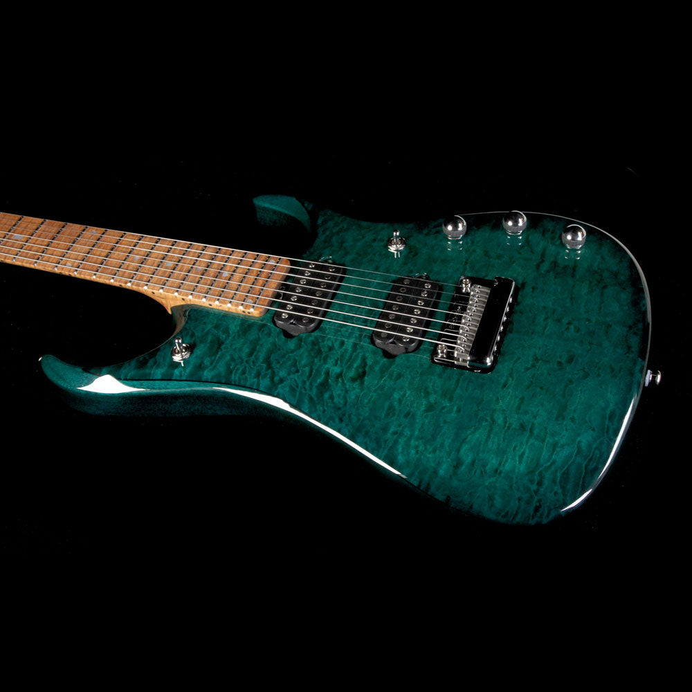 Ernie Ball Music Man JP15 John Petrucci 7-String Electric Guitar Quilt Top Teal — 6