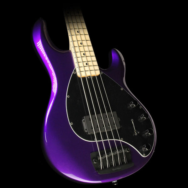 Ernie Ball Music Man Stingray 5-String Electric Bass Guitar Firemist Purple with Matching Headstock