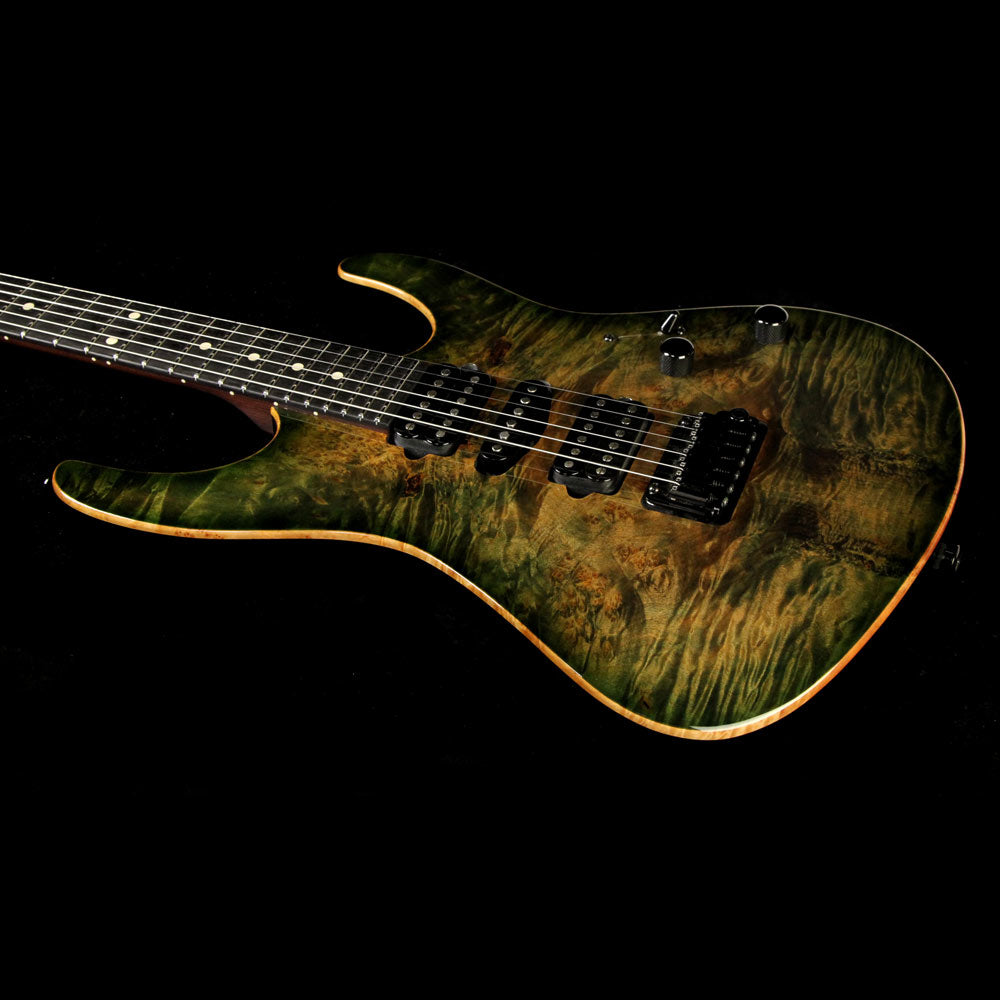 Used 2014 Suhr Modern Basswood/Burl Maple Electric Guitar Faded Transparent Green Burst — 5