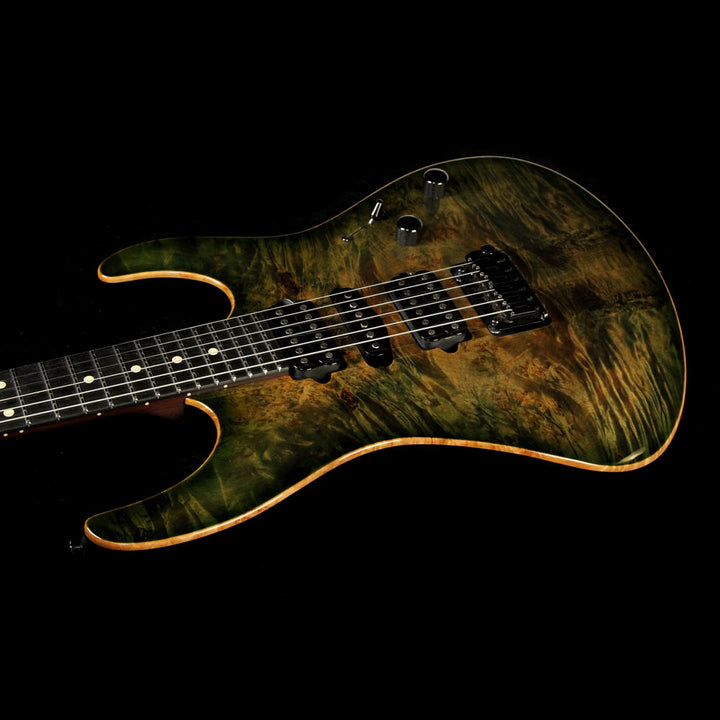 Used 2014 Suhr Modern Basswood/Burl Maple Electric Guitar Faded Transparent Green Burst