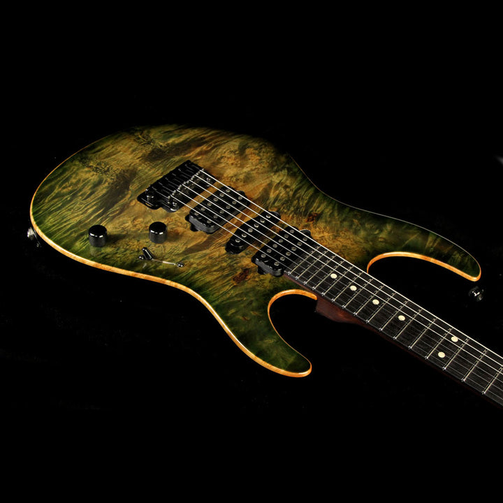 Used 2014 Suhr Modern Basswood/Burl Maple Electric Guitar Faded Transparent Green Burst
